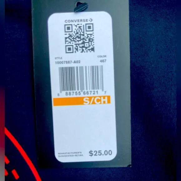 Converse Navy Blue and Red Men's T-Shirt new with tags size S - Picture 5 of 10